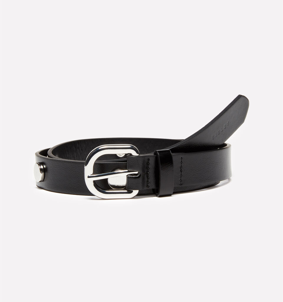 Black belt with studs - women's belts - Black | Sisley image number 1